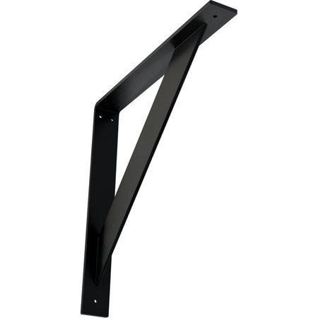 EKENA MILLWORK Traditional Steel Bracket, Powder Coated Black 2"W x 16"D x 16"H BKTM02X16X16TRPBL